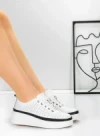 Pantofi Casual Dama din piele naturala K244-1 WHITE | GALLOP