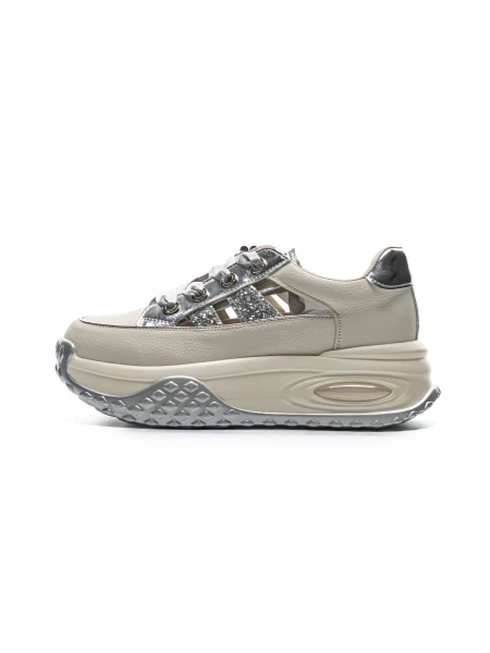 Pantofi Casual Dama din piele naturala KM9813 Argintiu... » Pantoful.Ro
