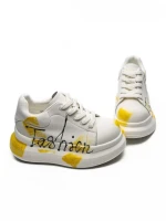 Pantofi Sport Dama din piele naturala 719-3 YELLOW | PANTOFUL