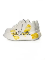 Pantofi Sport Dama din piele naturala 719-3 YELLOW | PANTOFUL