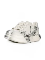 Pantofi Sport Dama din piele naturala 719-3 SILVER | PANTOFUL
