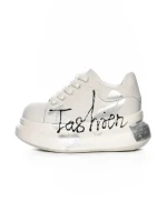 Pantofi Sport Dama din piele naturala 719-3 SILVER | PANTOFUL