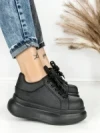 Pantofi Sport Dama din piele naturala 719-1 BLACK | PANTOFUL