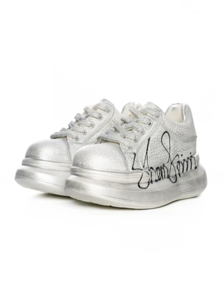 Pantofi Sport Dama din piele naturala 719-2 SILVER | PANTOFUL