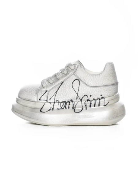 Pantofi Sport Dama din piele naturala 719-2 SILVER | PANTOFUL