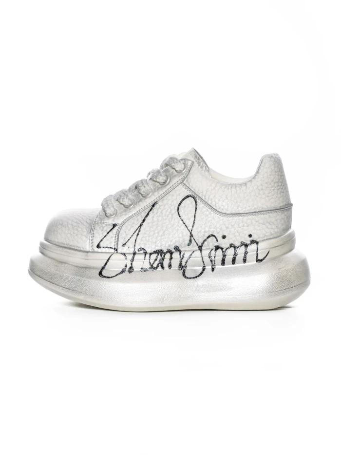 Pantofi Sport Dama din piele naturala 719-2 SILVER | PANTOFUL