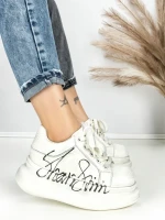 Pantofi Sport Dama din piele naturala 719-2 SILVER | PANTOFUL