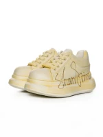 Pantofi Sport Dama din piele naturala 719-2 YELLOW | PANTOFUL