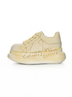 Pantofi Sport Dama din piele naturala 719-2 YELLOW | PANTOFUL