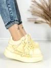 Pantofi Sport Dama din piele naturala 719-2 YELLOW | PANTOFUL