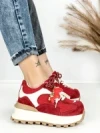 Pantofi Sport Dama din piele naturala 3651-3 RED | PANTOFUL