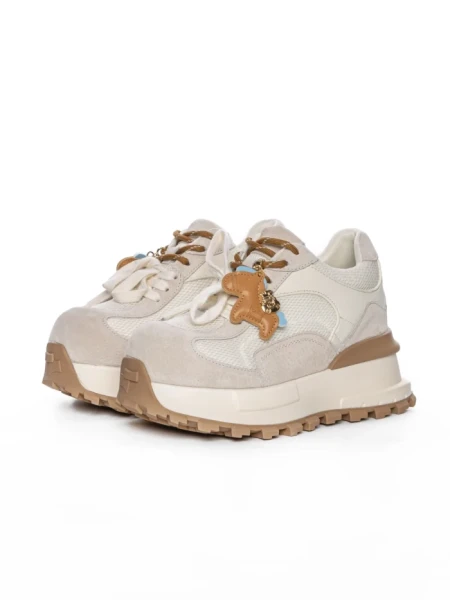 Pantofi Sport Dama din piele naturala 3651-3 BEIGE | PANTOFUL