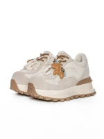 Pantofi Sport Dama din piele naturala 3651-3 BEIGE | PANTOFUL