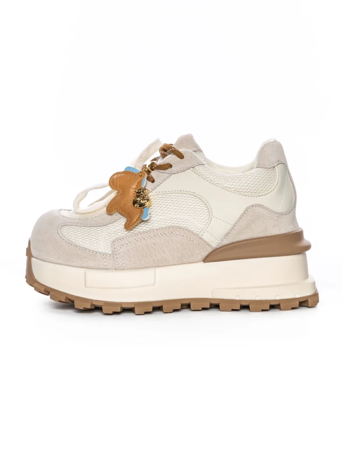 Pantofi Sport Dama din piele naturala 3651-3 BEIGE | PANTOFUL