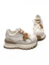 Pantofi Sport Dama din piele naturala 3651-3 BEIGE | PANTOFUL