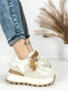 Pantofi Sport Dama din piele naturala 3651-3 BEIGE | PANTOFUL