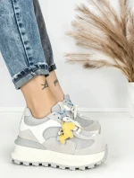 Pantofi Sport Dama din piele naturala 3651-3 GREY | PANTOFUL