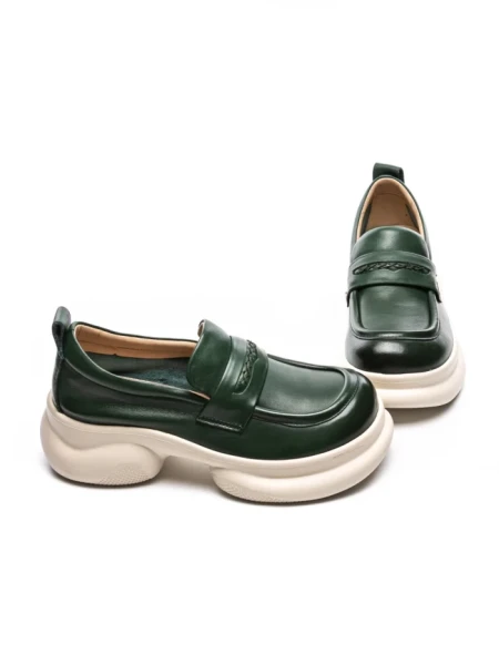 Pantofi Casual Dama din piele naturala 10821 GREEN | ADVANCER