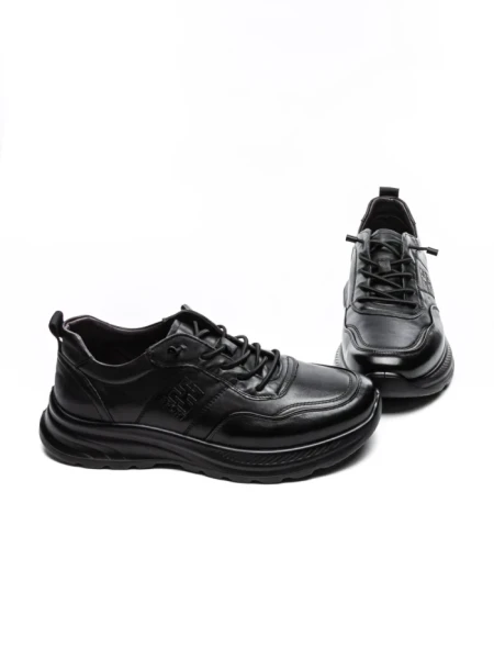 Pantofi Sport Barbati din piele naturala 82080 BLACK | ADVANCER