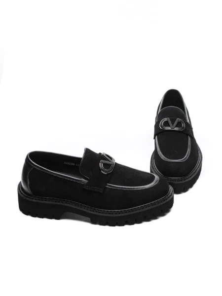 Mocasini Barbati din piele naturala 5NXE69 BLACK | PANTOFUL
