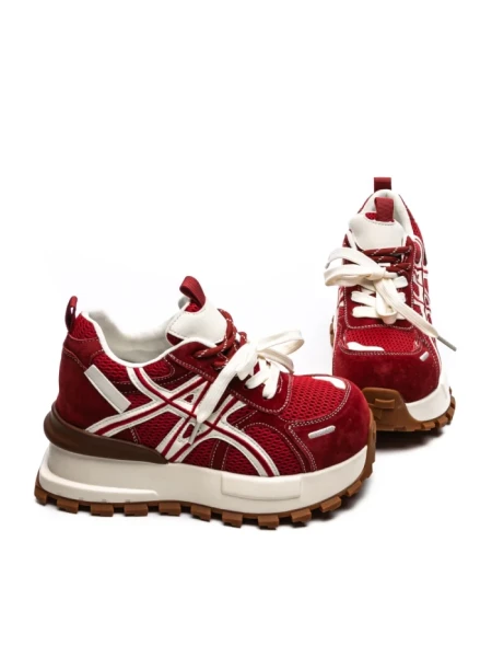 Pantofi Sport Dama din piele naturala 3651 RED | PANTOFUL