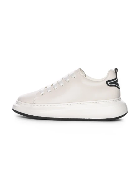 Pantofi Sport Barbati din piele naturala 51191 Alb-Neg... » Pantoful.ro