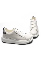 Pantofi Sport Barbati din piele naturala 51191 Alb-Neg... » Pantoful.ro