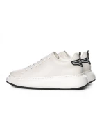 Pantofi Sport Barbati din piele naturala 51191 Alb-Neg... » Pantoful.ro