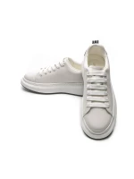 Pantofi Sport Barbati din piele naturala 51191 Alb-Neg... » Pantoful.ro