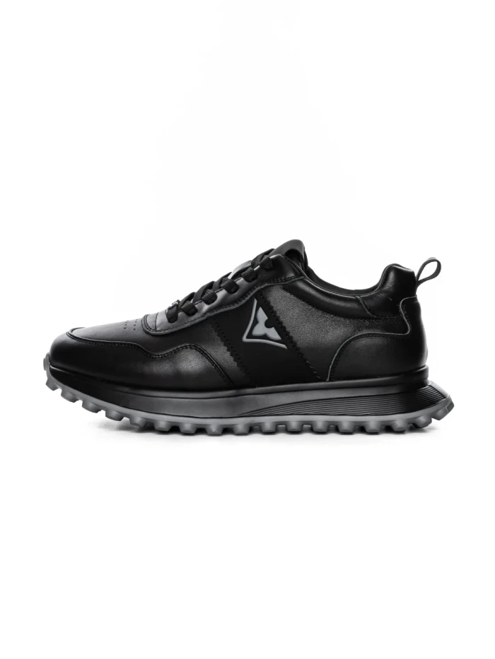 Pantofi Sport Barbati din piele naturala 7058 BLACK-GREY | ADVANCER