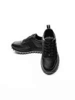 Pantofi Sport Barbati din piele naturala 7058 BLACK-GREY | ADVANCER