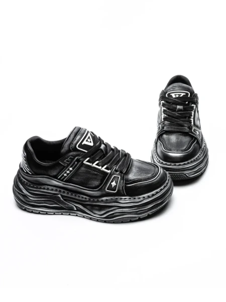 Pantofi Sport Barbati din piele naturala 98512-1 BLACK | ADVANCER