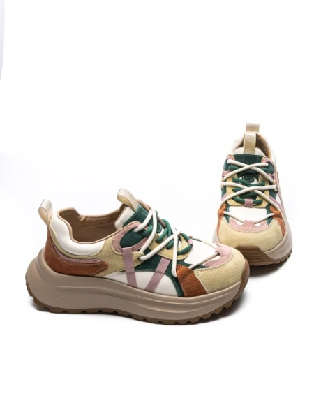 Pantofi Sport Dama din piele naturala HW9256-1 YELLOW-GREEN | FRANCO GERARDO