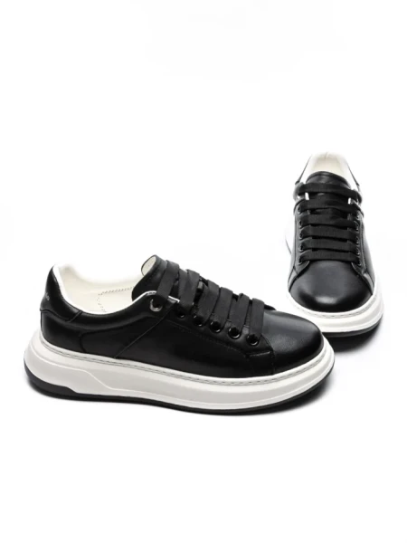 Pantofi Sport Barbati din piele naturala 8632-1 BLACK | ADVANCER
