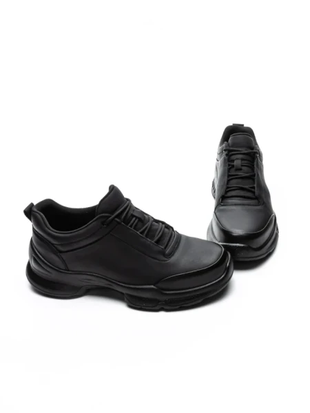 Pantofi Sport Barbati din piele naturala 39600 BLACK | ADVANCER