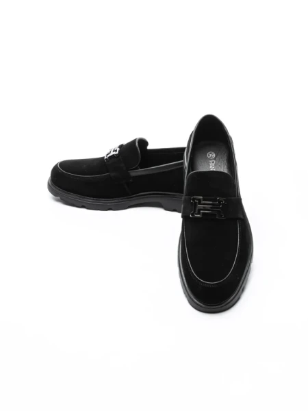 Mocasini Barbati din piele naturala 5NXE79 BLACK | PANTOFUL