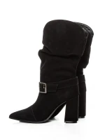 Botine Dama cu Toc gros 6GS9 Negru | Pantoful » pantoful.Ro