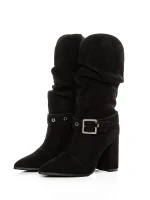 Botine Dama cu Toc gros 6GS9 Negru | Pantoful » pantoful.Ro