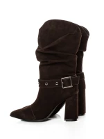 Botine Dama cu Toc gros 6GS9 Maro | Pantoful » pantoful.Ro