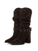 Botine Dama cu Toc gros 6GS9 Maro | Pantoful » pantoful.Ro
