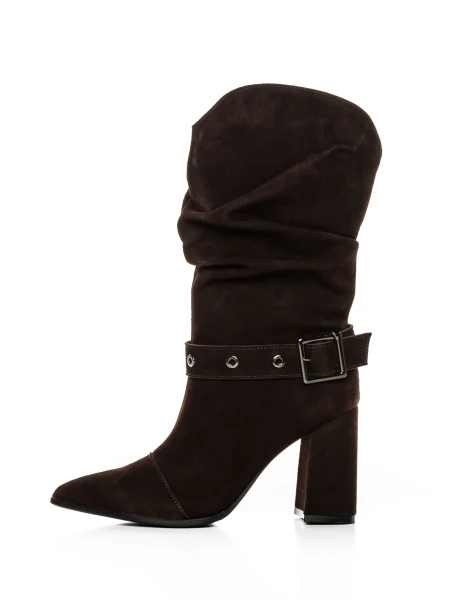 Botine Dama cu Toc gros 6GS9 Maro | Pantoful » pantoful.Ro