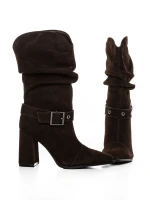Botine Dama cu Toc gros 6GS9 Maro | Pantoful » pantoful.Ro