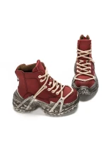 Ghete Dama din piele naturala 10806 Rosu | Advancer » Pantoful.Ro