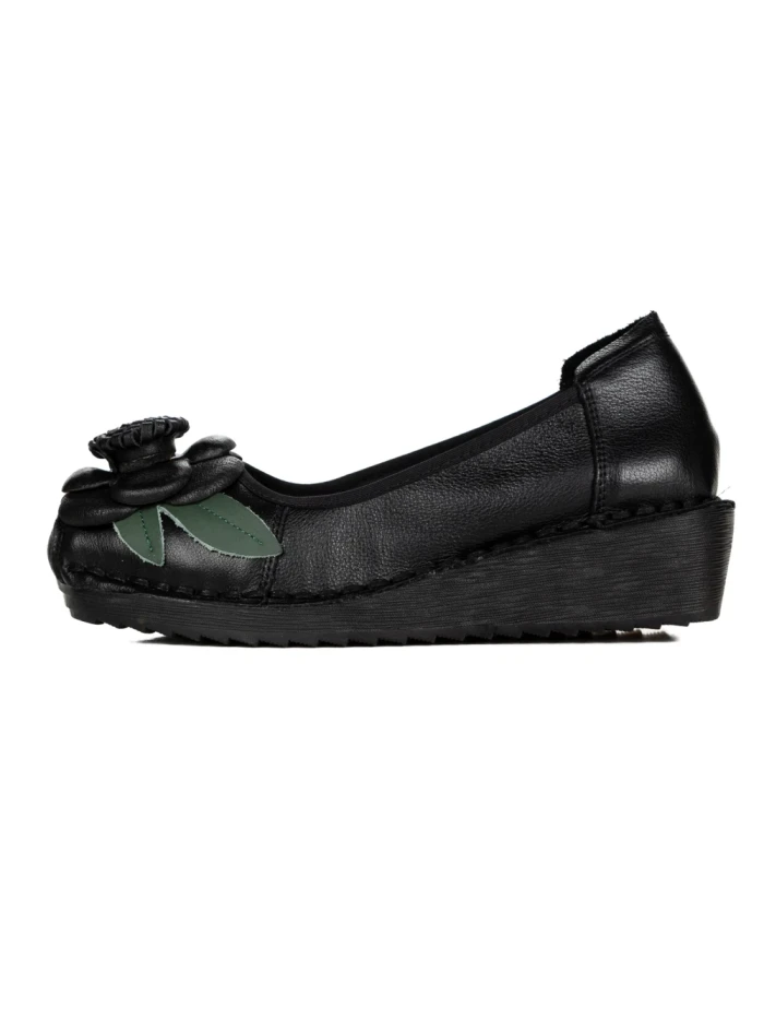 Pantofi Casual Dama din piele naturala F198 BLACK | FORMAZIONE