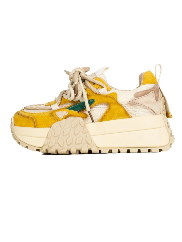 Pantofi Sport Dama cu Platforma 2587 CREAM-YELLOW | FRANCO GERARDO