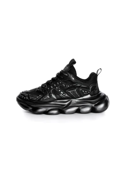 Pantofi Sport Barbati din piele naturala 24210 BLACK-GREY | ADVANCER