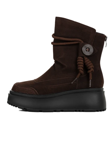 Ghete Dama din piele naturala 6ZP10 Maro | Pantoful » MeiMall.Ro