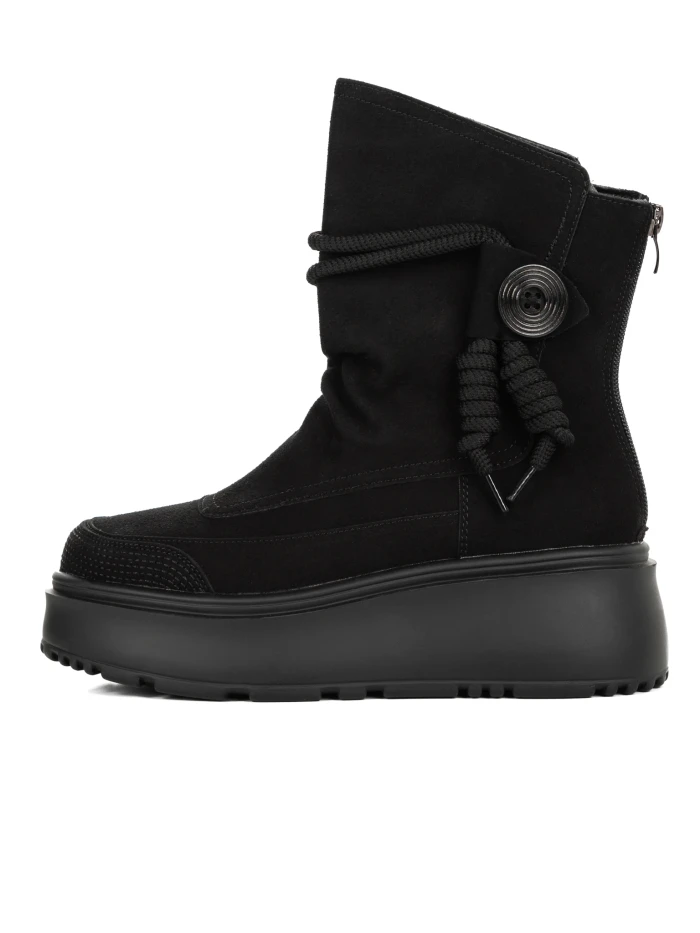 Ghete Dama din piele naturala 6ZP10 Negru | Pantoful » MeiMall.Ro