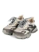 Pantofi Sport Dama din piele naturala Y5786 Crem-Gri |... » Pantoful.Ro