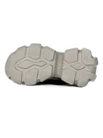 Pantofi Sport Dama din piele naturala Y5786 Crem-Gri |... » Pantoful.Ro